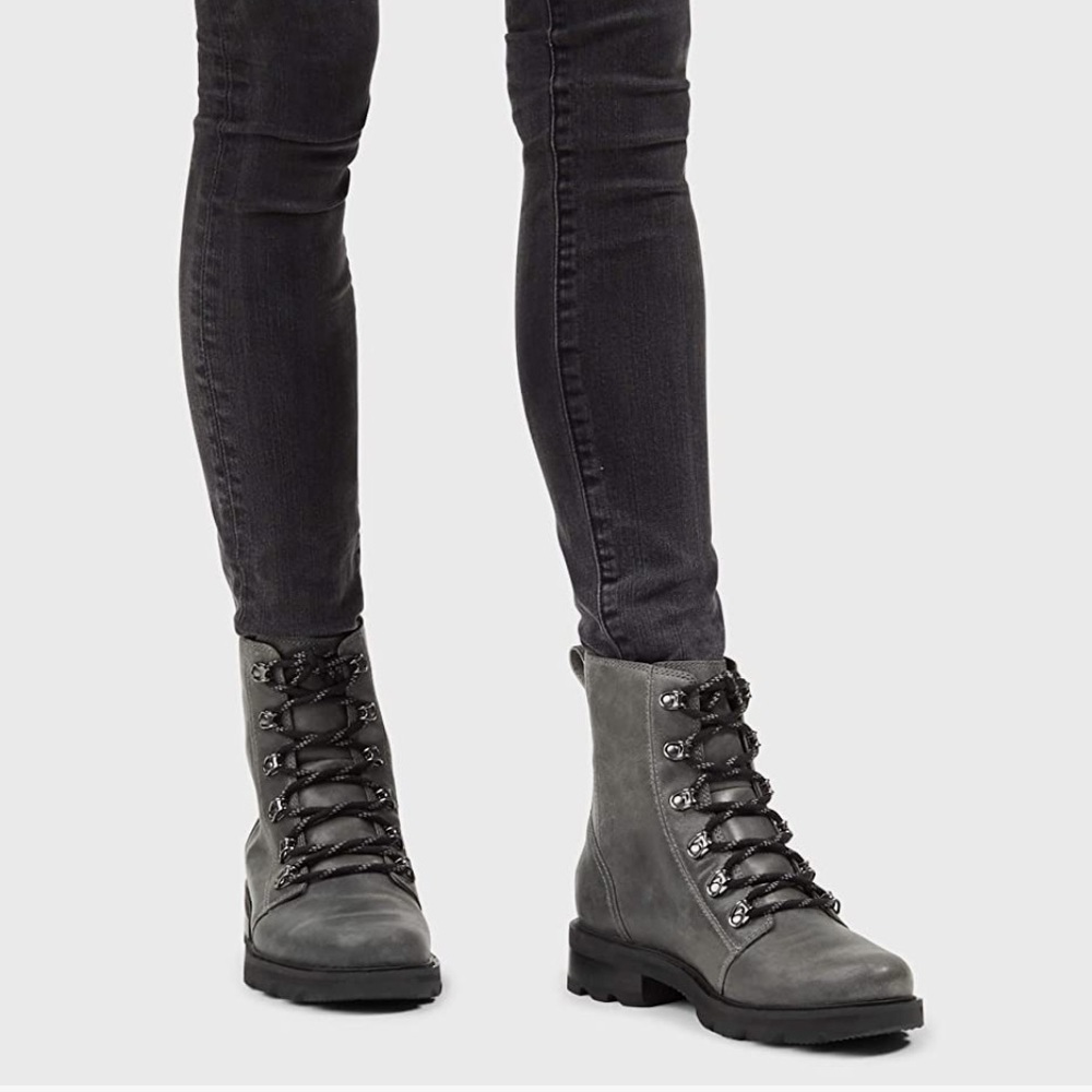 Sorel Women's Lennox Lace Boot - Waterproof - Quarry - NEW